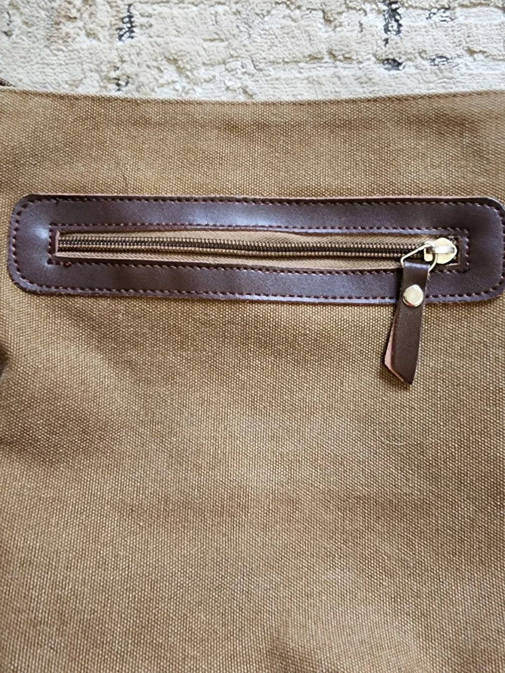 Gustin Brown Canvas Crossbody Bag for Men